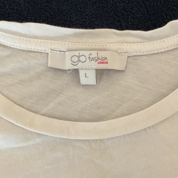 White crop top, size large, brand go fashion, never worn - Picture 3 of 3